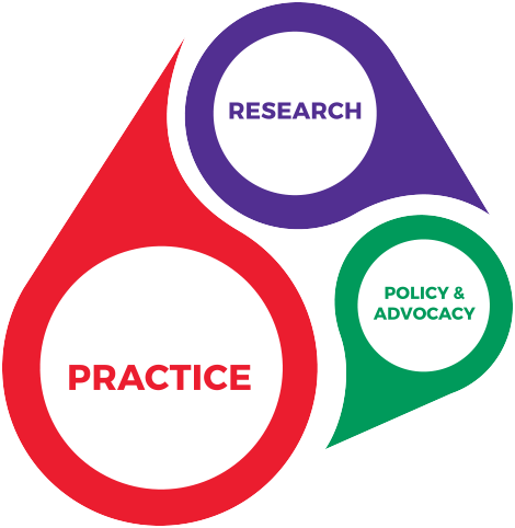 Practice, Research Policy & Advocacy Graphic